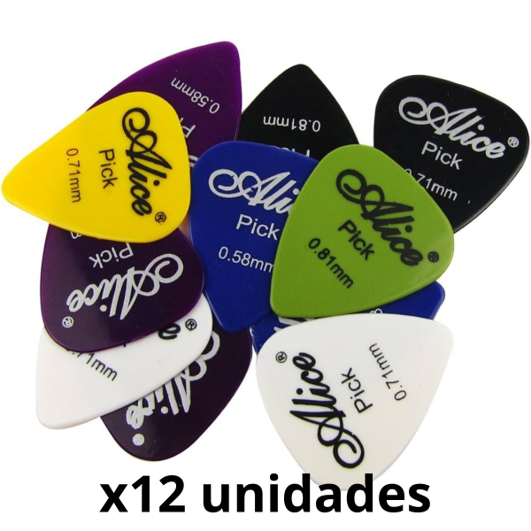 12 púas Alice variadas